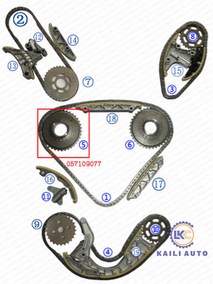 PHAETON TOUAREG 3.0T CATA CASA CEXA 059109229J 106L 057109218K της VW συνελεύσεων αλυσίδων συγχρονισμού AUDI 2.7L CANA